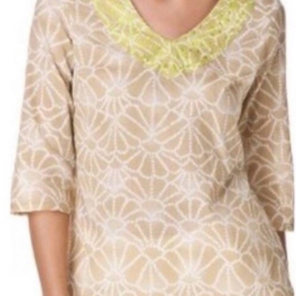 Calypso St Barth Target Woven Tunic Boho Beach Cover Up | Embroidered S Nwt